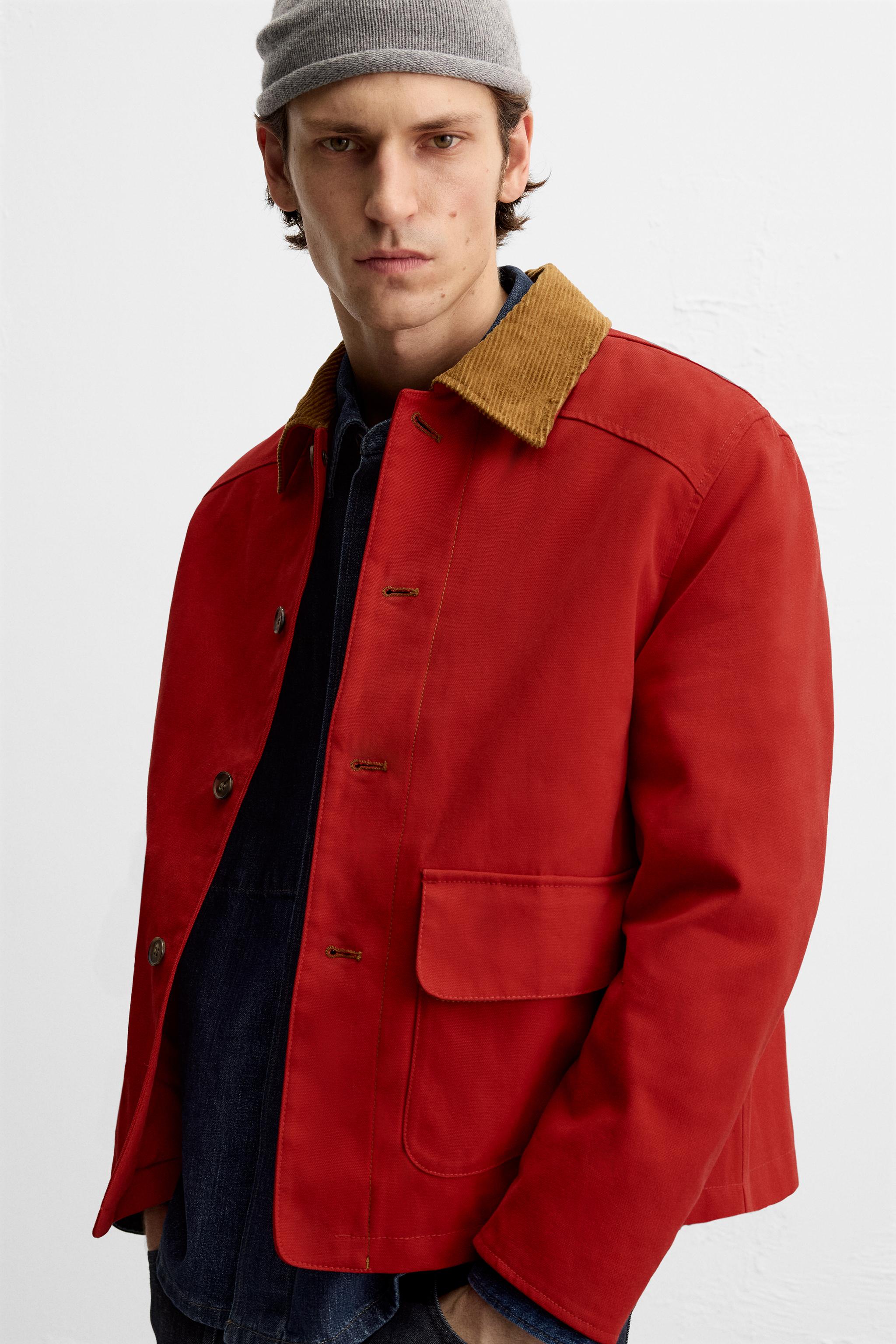 コントラストネック ジャケット - レッド | ZARA Japan / 日本 コントラストネック ジャケット - レッド | ZARA Japan / 日本