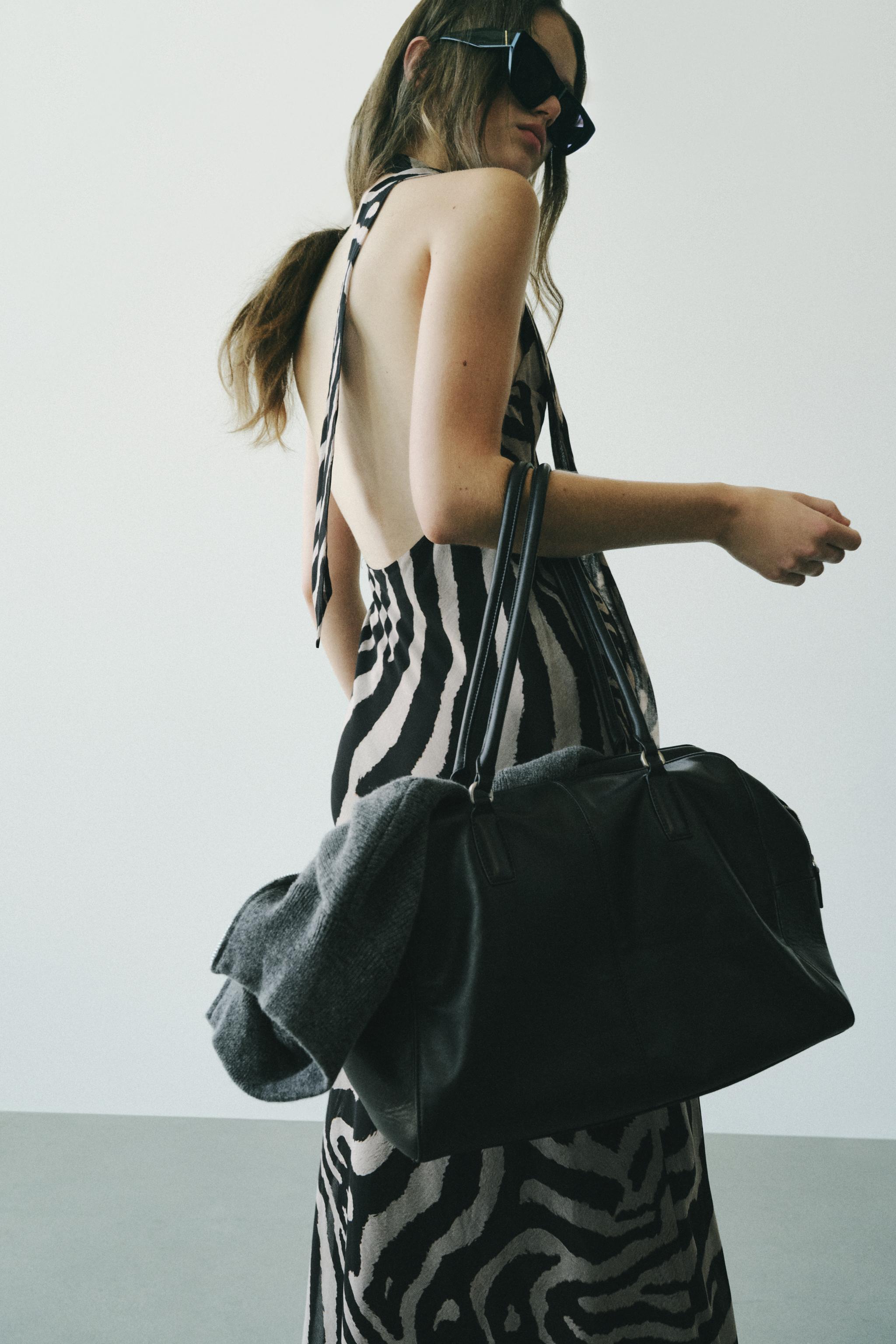 Женские платья Zara ANIMAL PRINT LONG HALTER DRESS