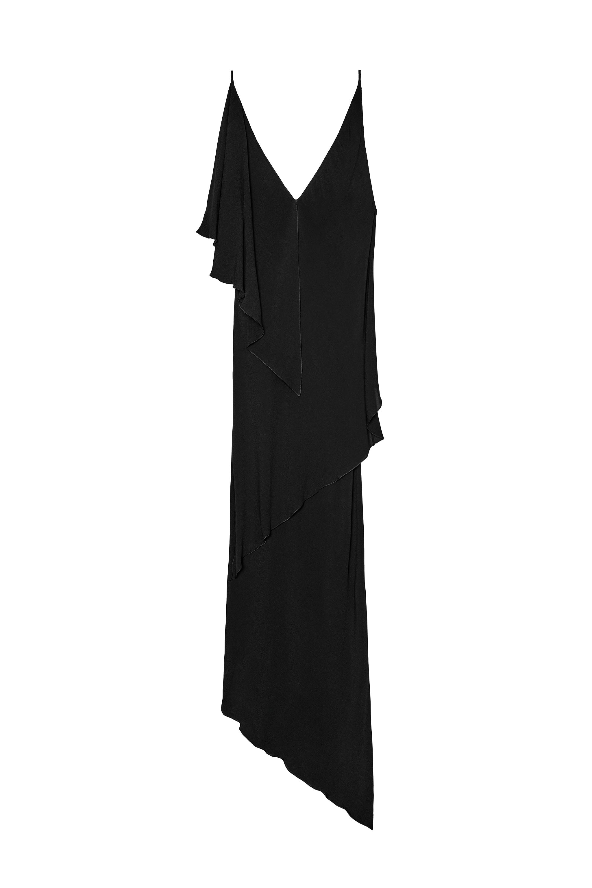 zara asymmetric midi dress Zara - Zw Collection Asymmetric Midi Dress - Black - Xs