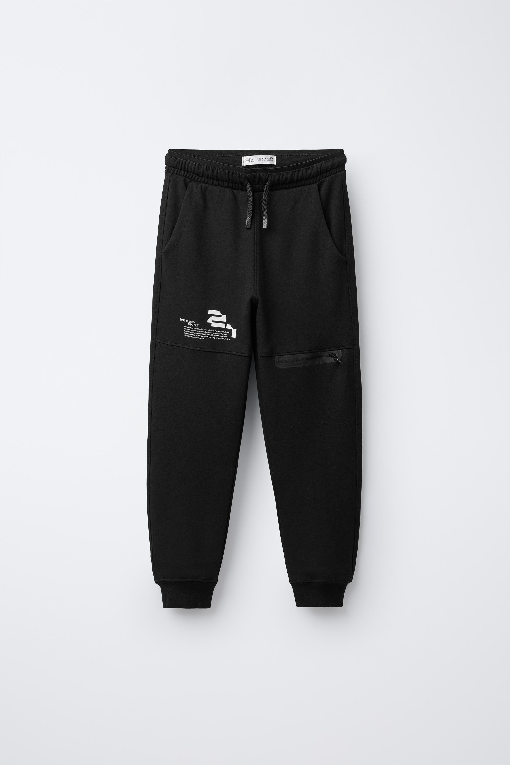 SPORTY INTERLOCK PANTS - Black | ZARA United States