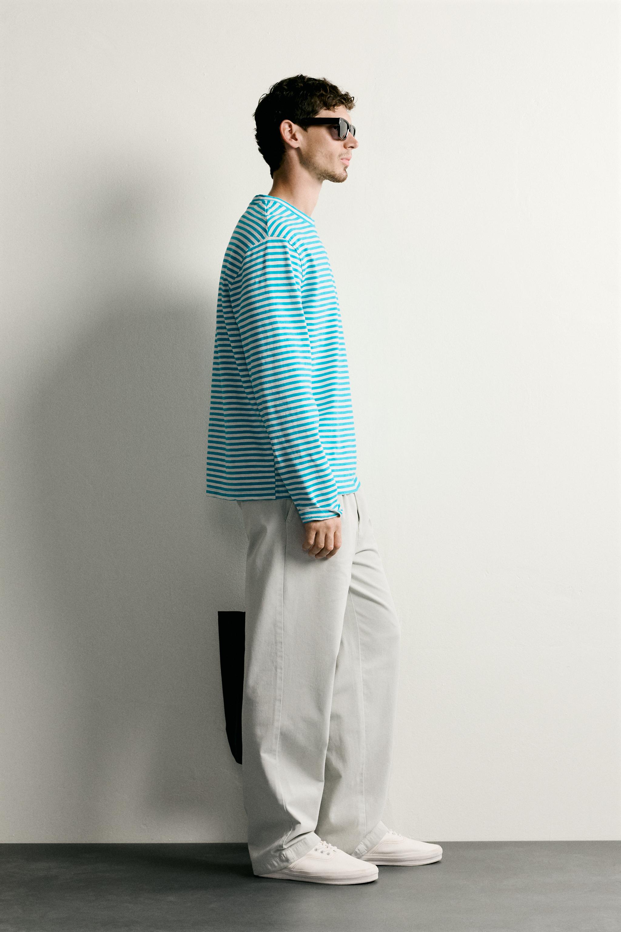 SLUB STRIPED JACQUARD REGULAR FIT T-SHIRT