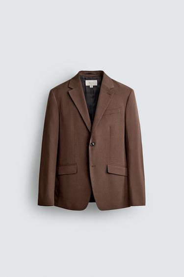 REGULAR FIT SUIT BLAZER - Brown by Zara