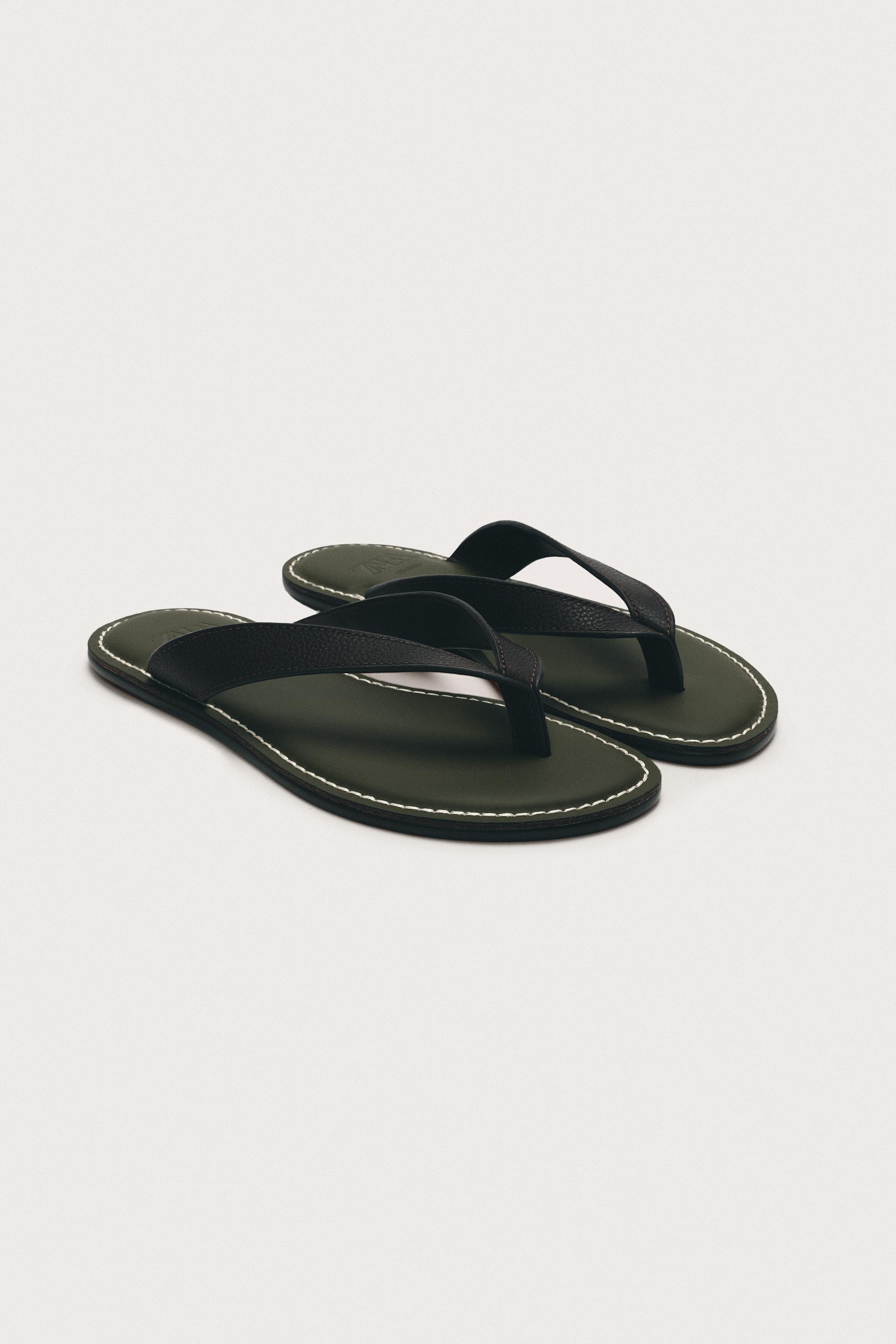 Мужские сандалии Zara LIMITED EDITION LEATHER STRAP SANDALS