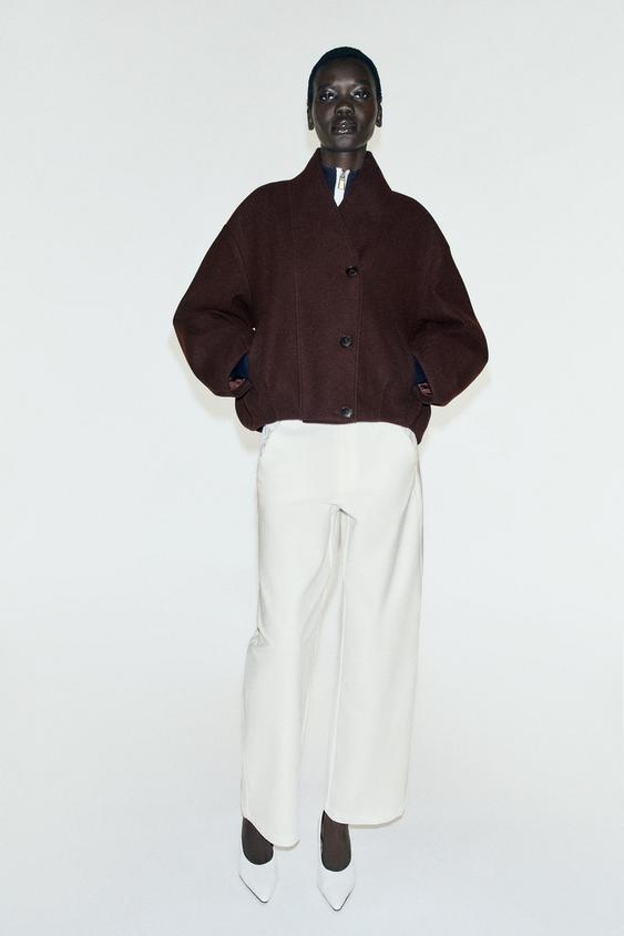 SOFT DOUBLE-BREASTED JACKET - Burgundy by Zara - Image 0