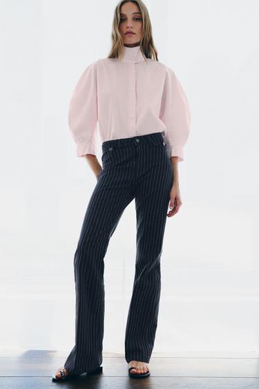 ÁO SƠ MI TAY BỒNG ZW COLLECTION - Màu hồng nhạt từ Zara