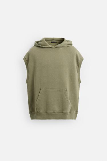 Zara 水洗連帽運動衫 - 深卡其色