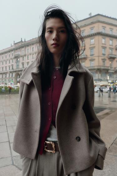 КУРТКА С ВЫСОКИМ ВОРОТНИКОМ — РЫЖЕВАТО-КОРИЧНЕВЫЙ от Zara