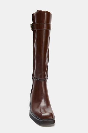 BOTTES HAUTES SURPIQÛRES - Bordeaux de Zara - Image 4