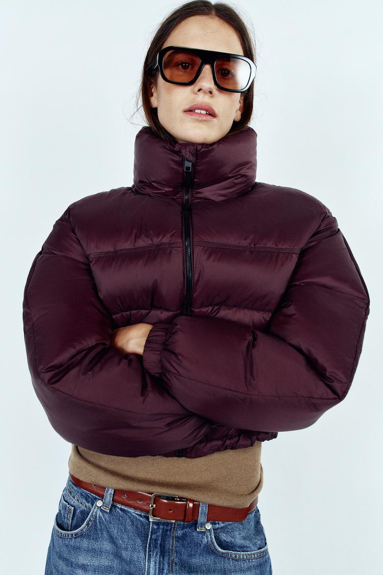WIND-RESISTANT PADDED ANORAK — Eggplant