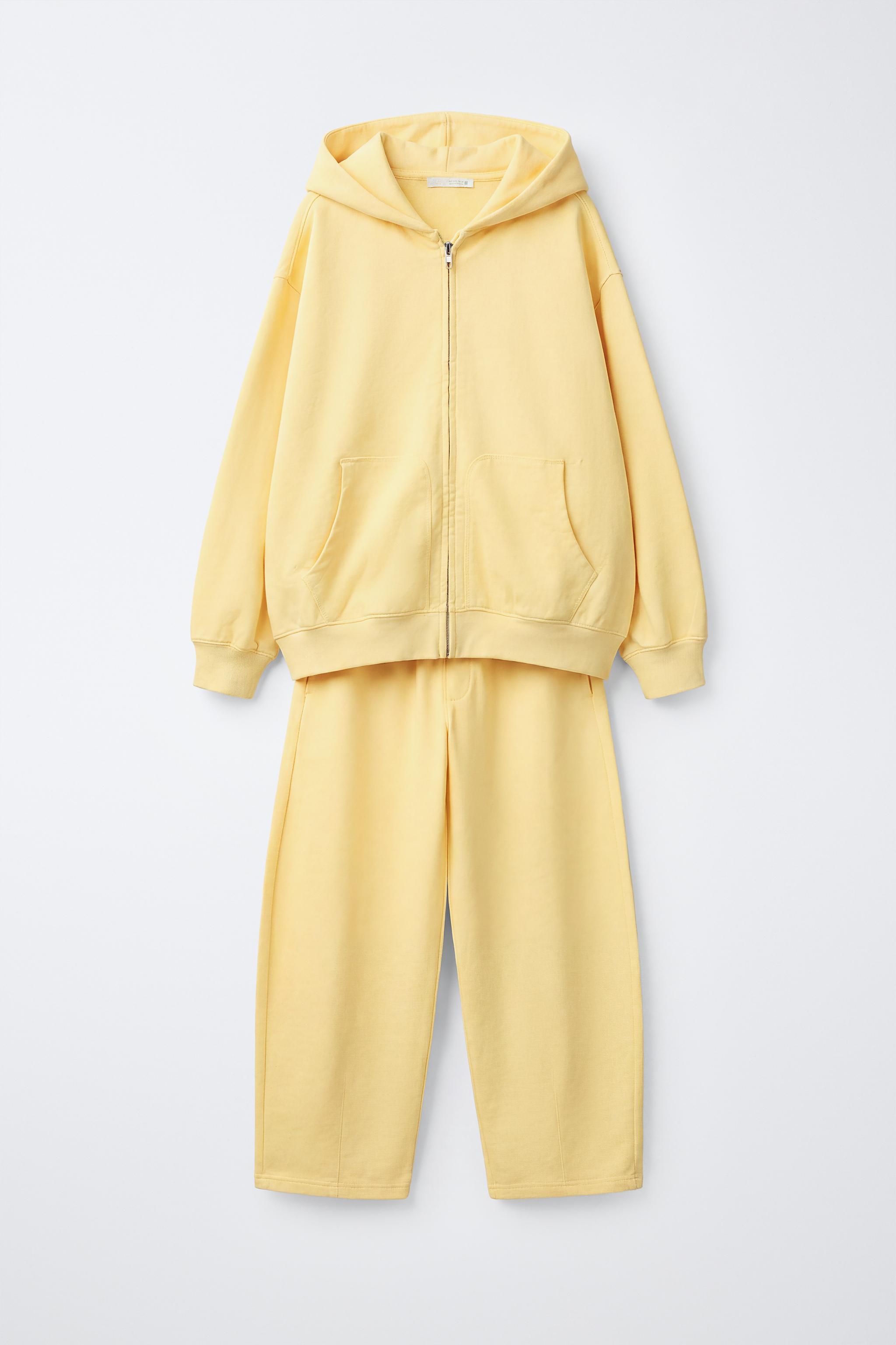 Детские свитеры Zara GARMENT DYED HOODIE AND BALLOON PANTS SET