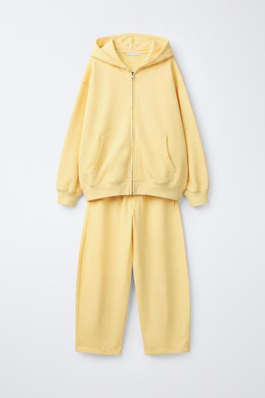 GARMENT DYE HOODIE AND BALLOON TROUSER SET - Light yellow by Zara - Image 0