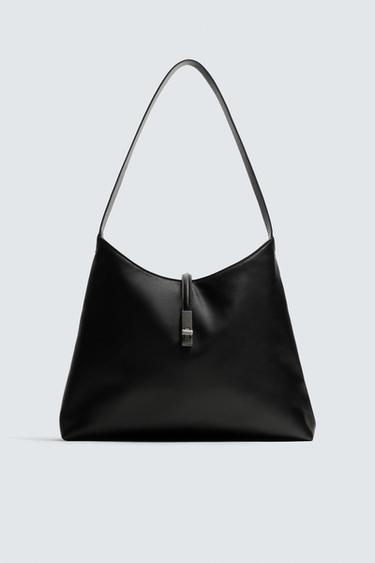 BOLSO SHOPPER LISO - Negro de Zara