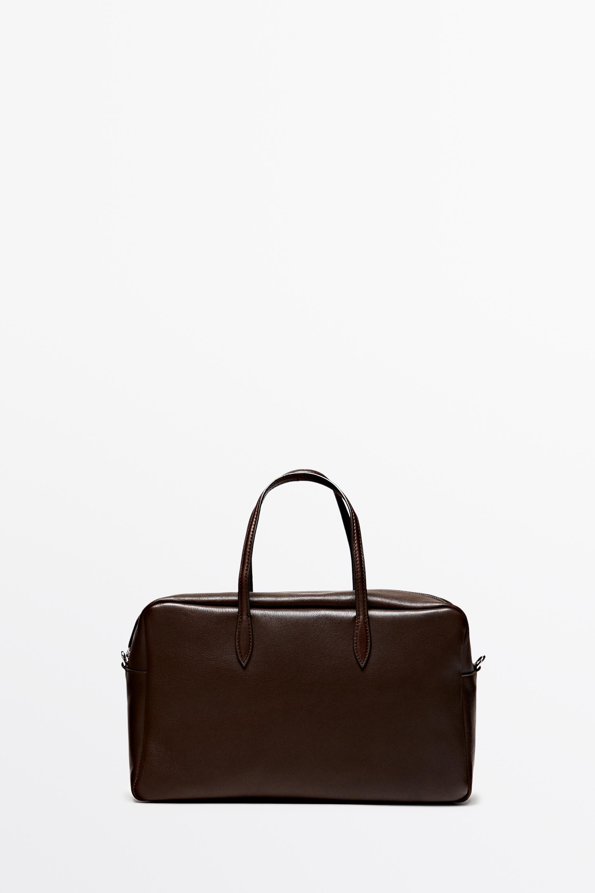 Medium duffle bag in nappa leather - Brown | ZARA United States