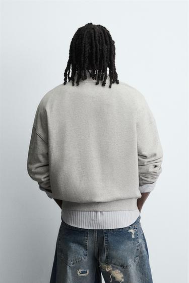 VARSITY PRINT SWEATSHIRT - Grey marl by Zara - Image 2