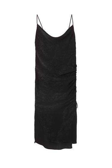 VESTIDO SATÉN LENCERO DRAPEADO