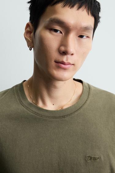 WASHED TEXTURED T-SHIRT - Khaki by Zara - Image 4