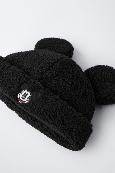 BONNET EN PEAU DE MOUTON BRODÉ MICKEY MOUSE © DISNEY - Noir de Zara - Image 1