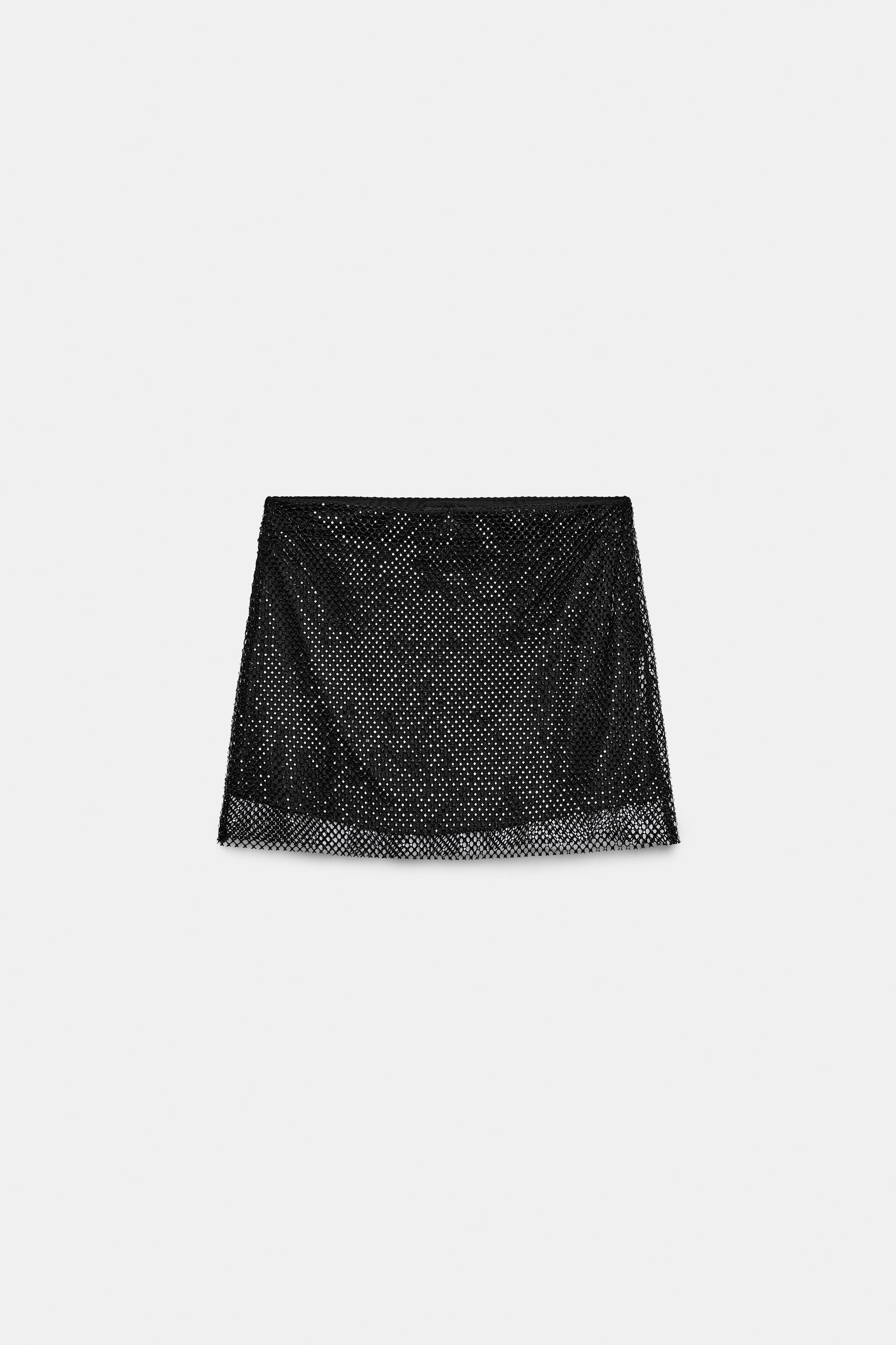 BEADED MESH MINI SKIRT