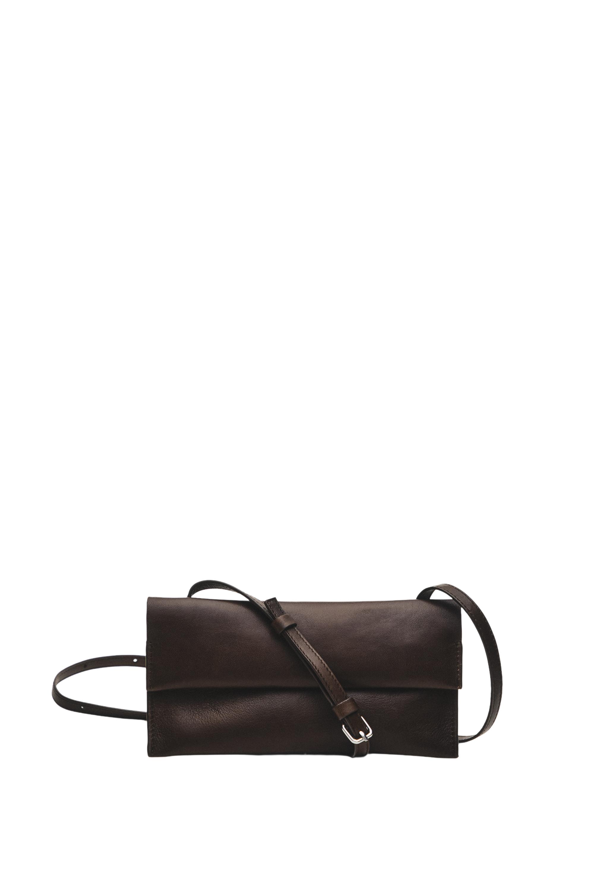 Nappa leather crossbody bag — Brown