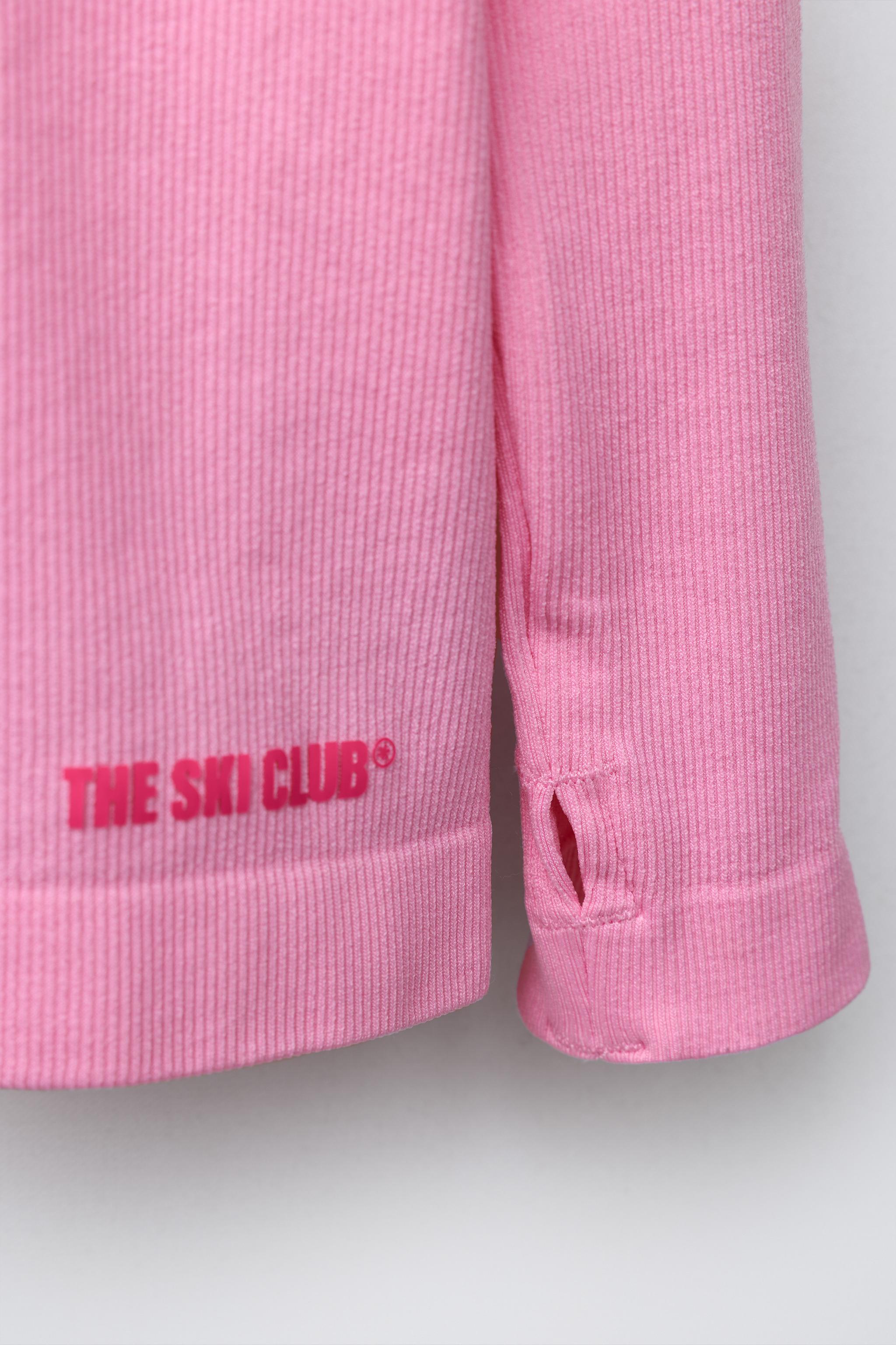 THERMAL RIBBED TEXT T-SHIRT WITH RAISED DETAIL