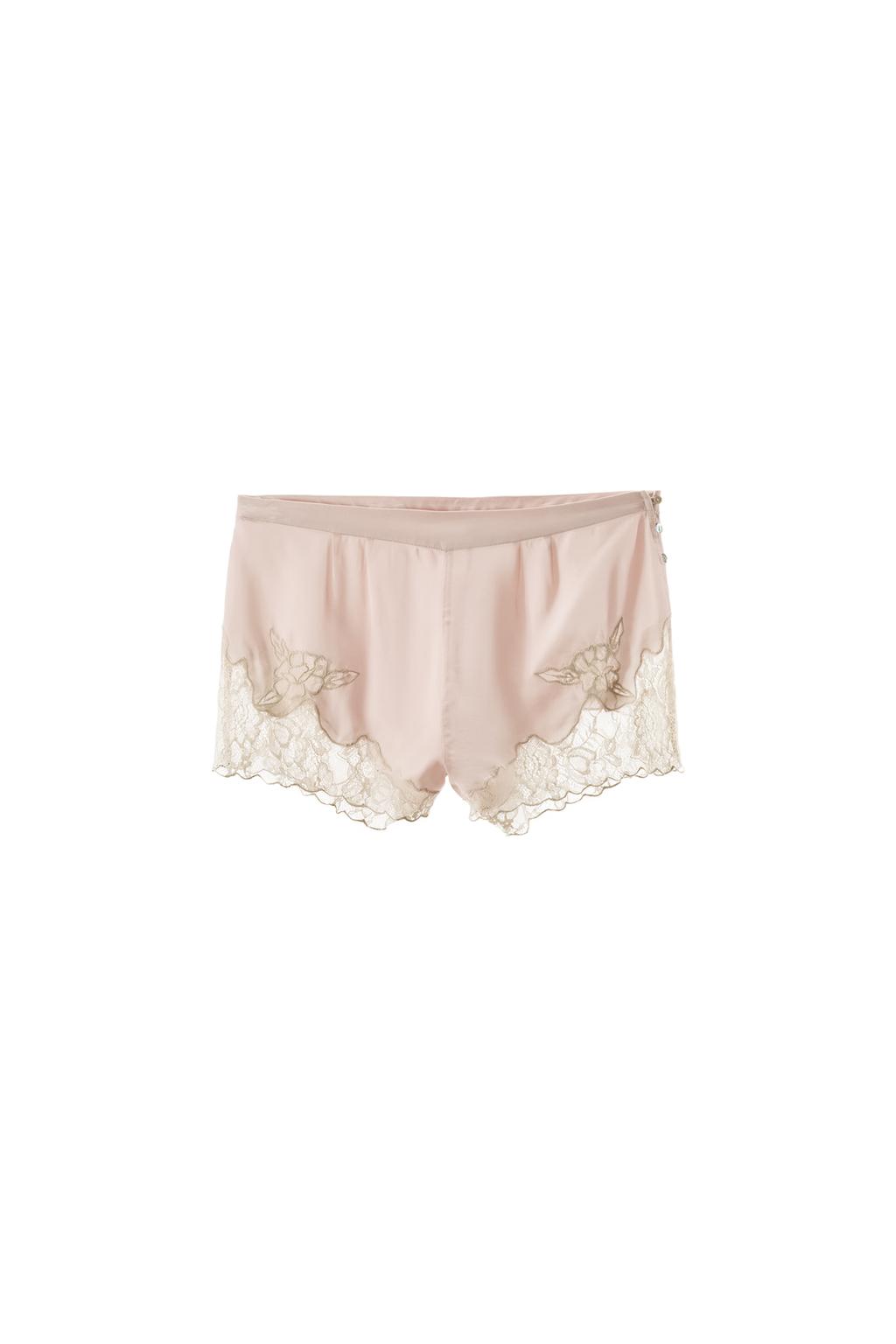 EMBROIDERED LACE SATIN SHORTS - image 3