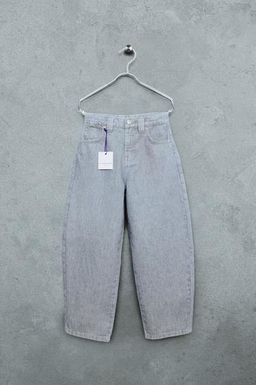 STORIESZ - JEAN BAGGY COUPE BALLON STRUCTURÉ - Bleu chiné de Zara