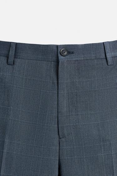 PANTALON DE COSTUME À CARREAUX - Bleu de Zara - Image 7