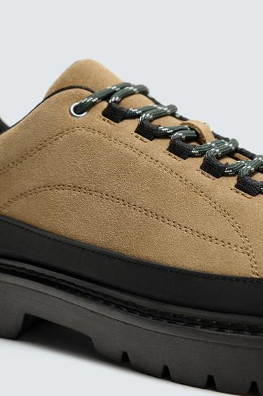 CHAUSSURES EN CUIR AVEC CONTRASTE - Beige de Zara - Image 5