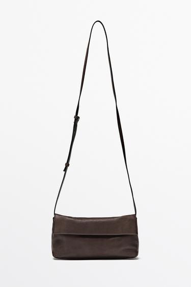 Zara Nappa leather crossbody bag - Brown - Image 0