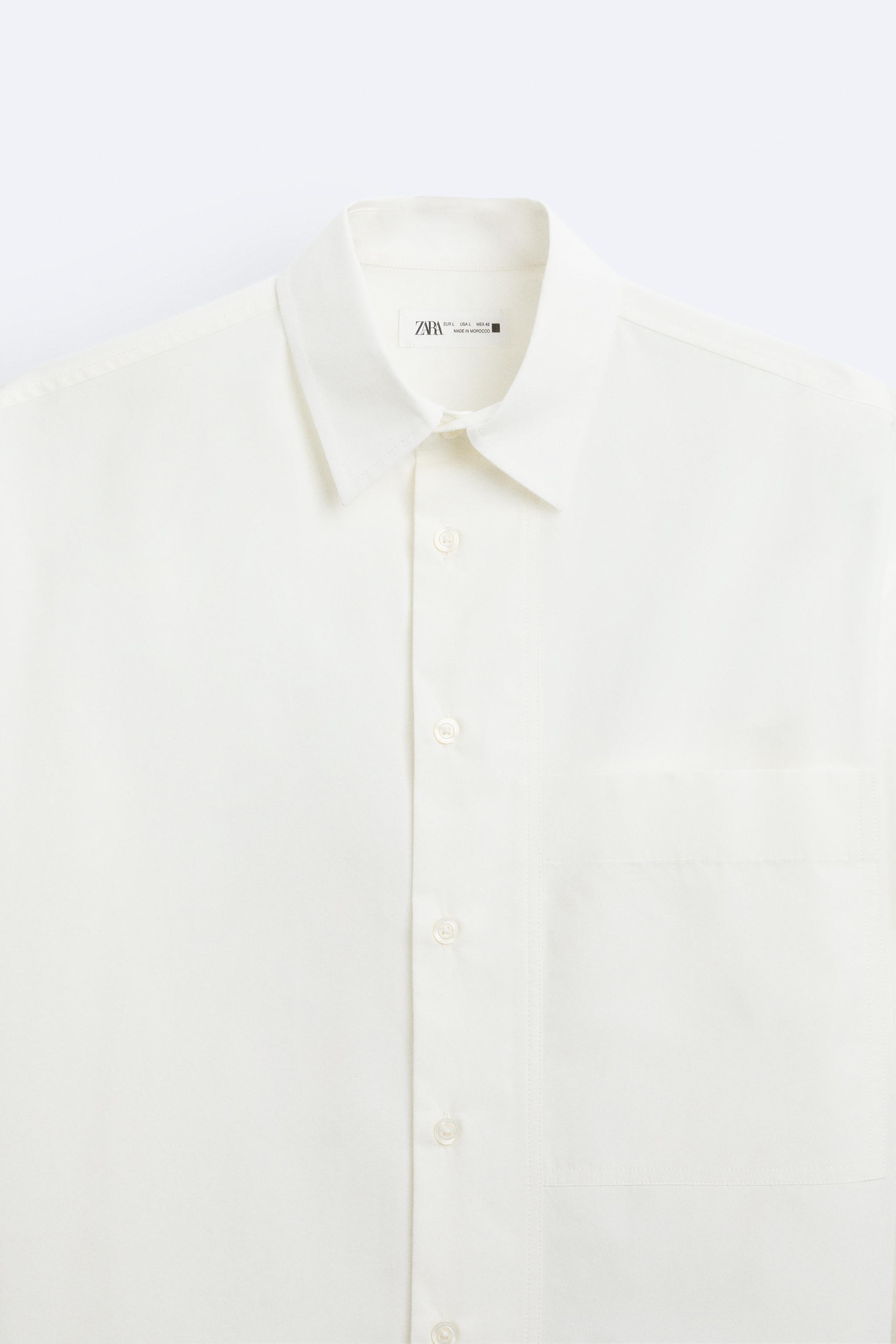 オーバーサイズ ポプリンシャツ - ホワイト | ZARA Japan / 日本