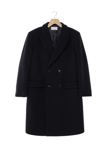 DWURZĘDOWY PŁASZCZ Z MIESZANKI WEŁNY MANTECO ® - Granatowy Zara