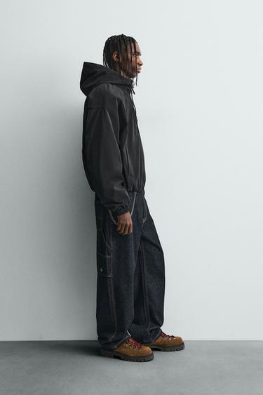 BLOUSON TECHNIQUE LÉGER À CAPUCHE - Noir de Zara - Image 3