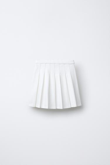 JUPE À PLIS PLATS AVEC APPLICATION CŒUR - Écru de Zara - Image 1