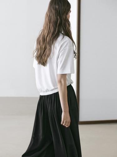 Zara Short sleeve cotton balloon T-shirt - Oyster-white