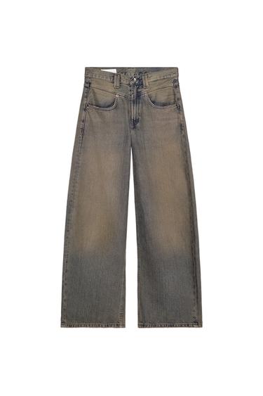 TRF ローライズバギーデニムパンツブルーZaraのTRF ローライズバギーデニムパンツ - ブルー