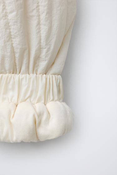 QUILTED BALLOON TROUSERS - Ecru by Zara - Image 3