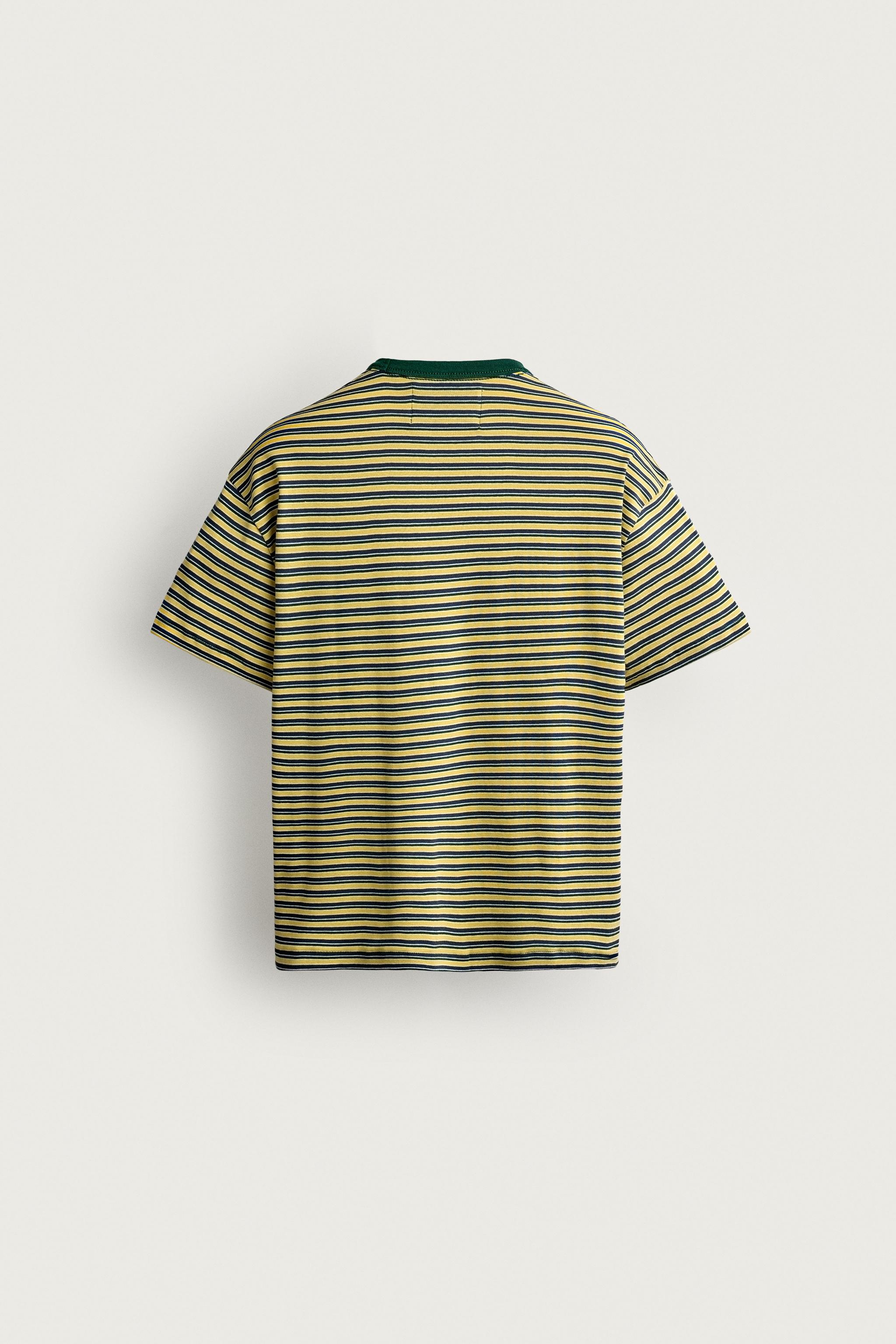 Zara ÇİZGİLİ CROP FIT T-SHIRT görsel 6