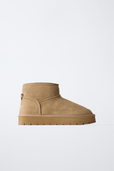 Zara LINED ANKLE BOOTS - Brown - Image 0