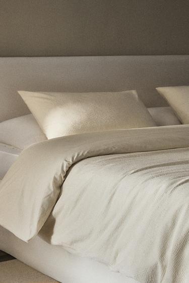 BETTBEZUG AUS BAUMWOLLE MIT TEXTUR - Cremefarben von Zara