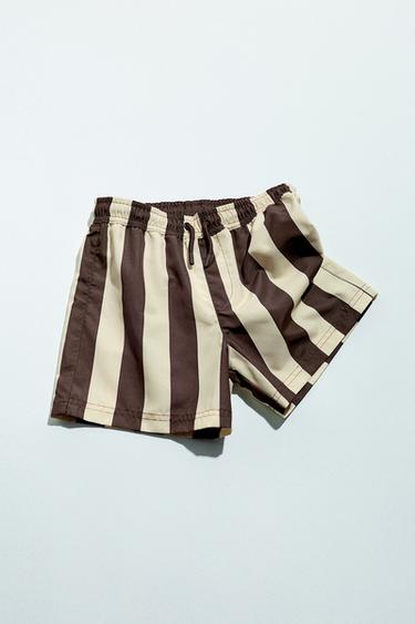 2-14 YEARS / STRIPED SWIM SHORTS - SALMON PINK by Zara