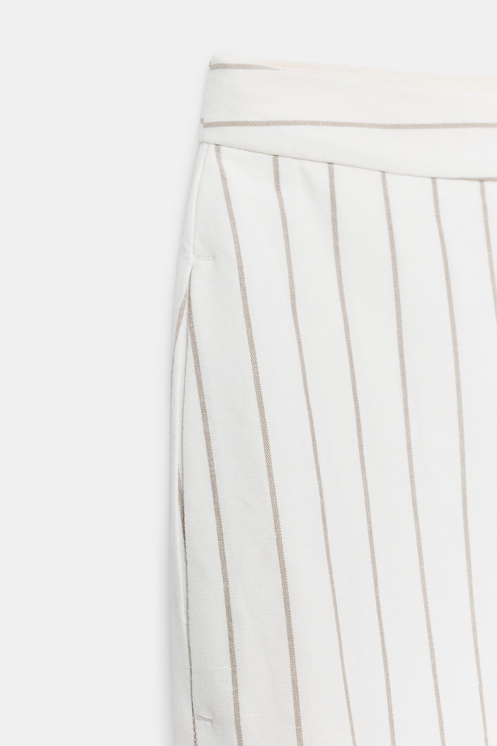 STRIPED LINEN PAREO PANTS ZW COLLECTION