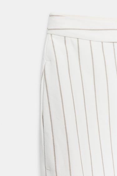 PANTALON PAREO À RAYURES AVEC LIN ZW COLLECTION - rayures de Zara - Image 6