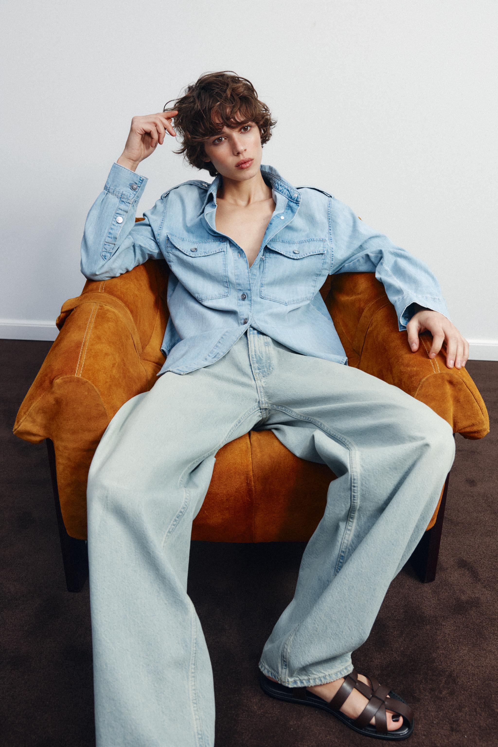 ZARA - TRF ミニバルーン ミッドライズジーンズ ZARA TRF バギーバルーンミッドライズ デニムパンツ36 - メルカリ