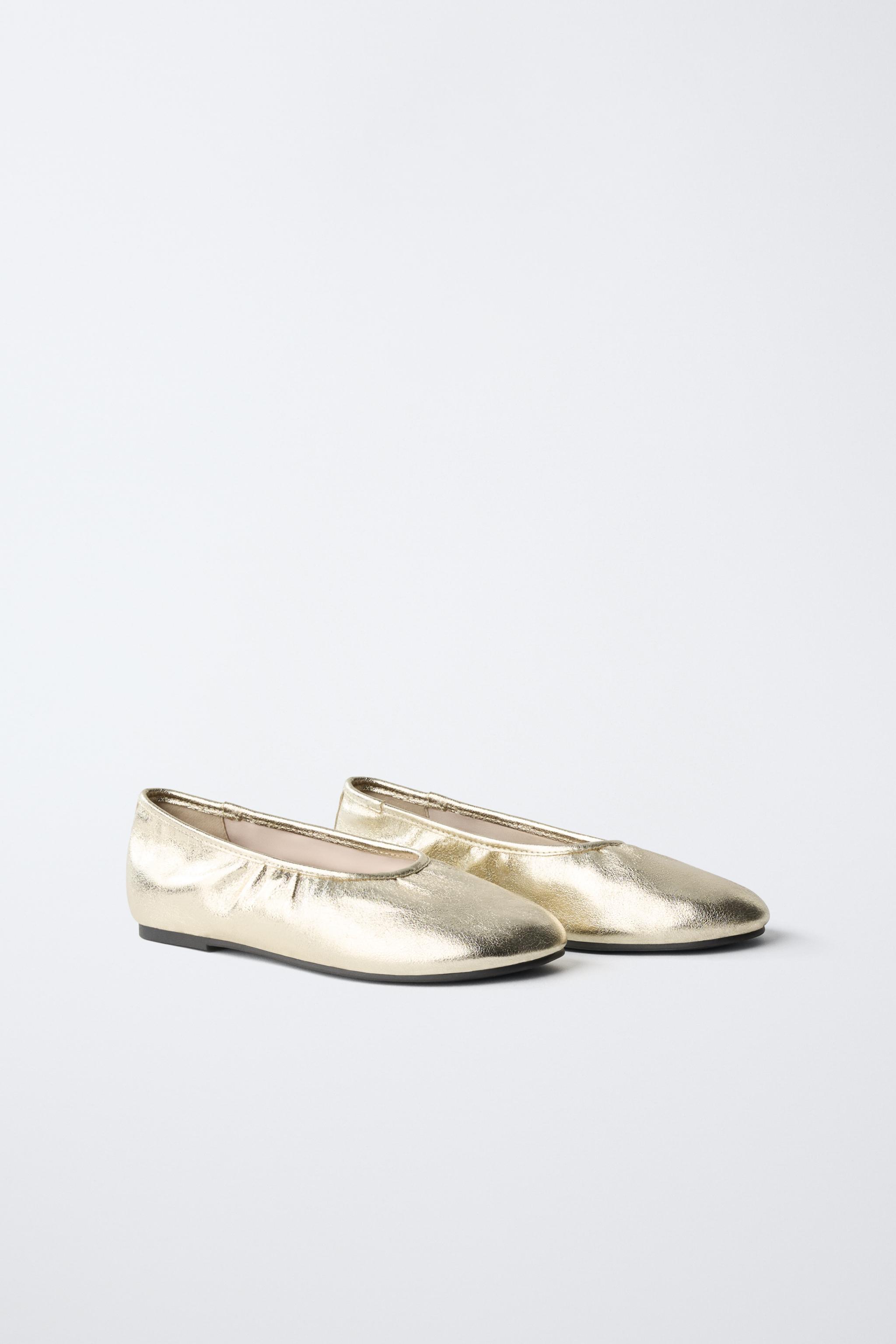 METALLIC BALLET FLATS