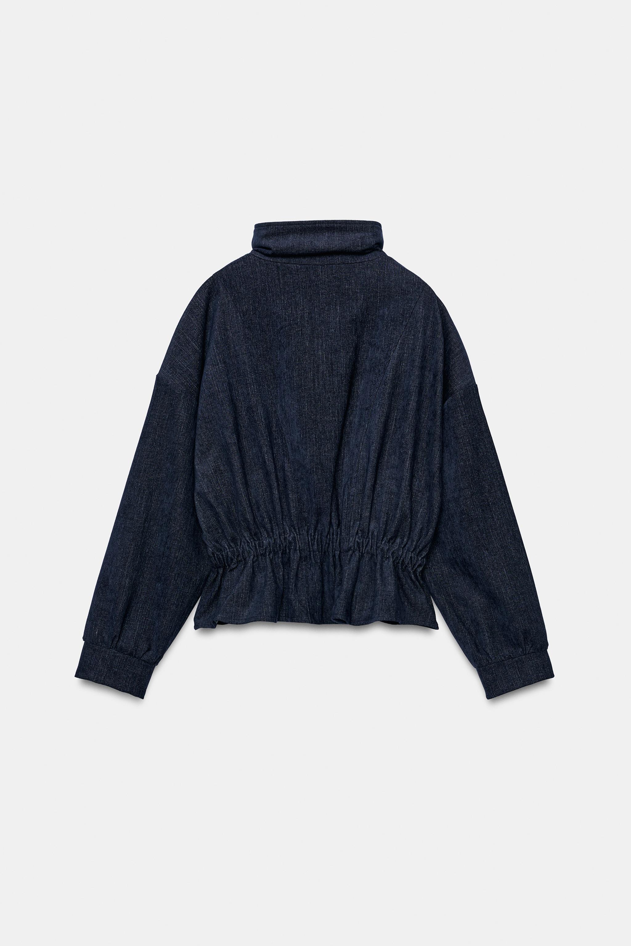 ELASTIC WAISTBAND PEPLUM JACKET - Blue | ZARA United States
