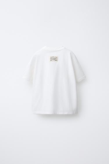 T-SHIRT POCHE CROCHET - Blanc cassé de Zara - Image 1