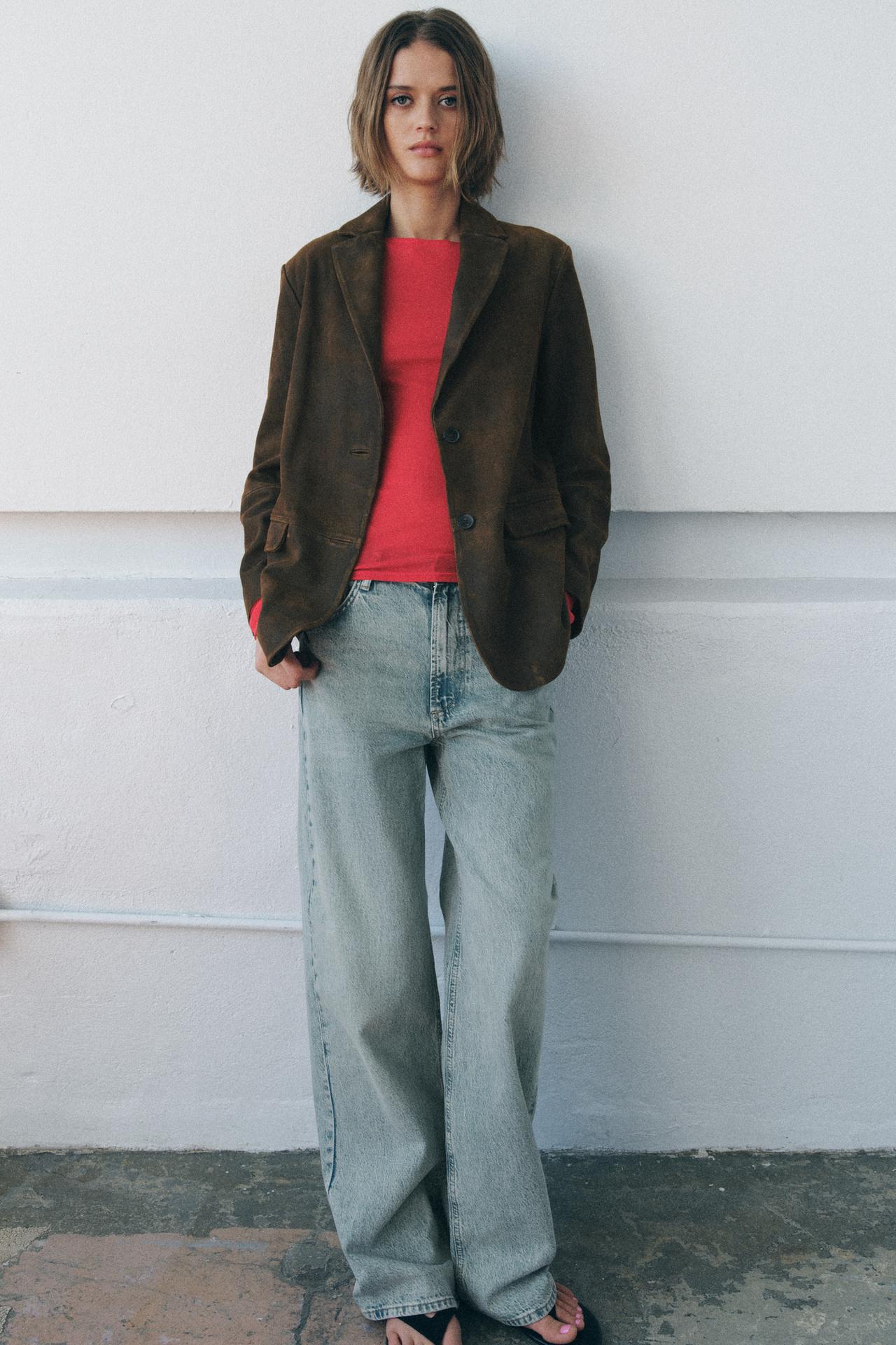 Suede Leather Blazer