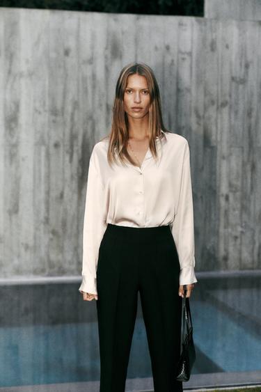 PANTALÓN TIRO ALTO - Negro de Zara - Imagen 0