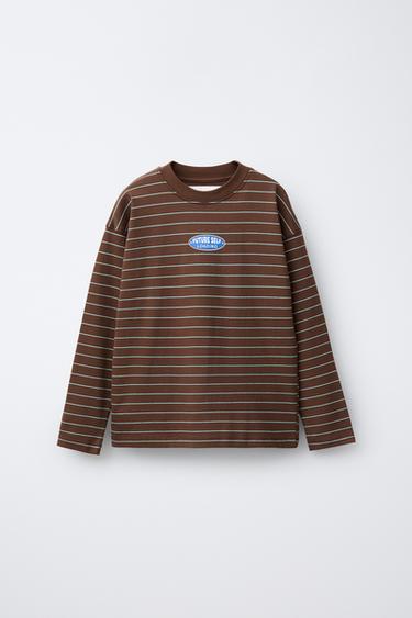 Zara STRIPED PRINT T-SHIRT - Striped