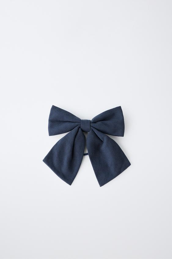 BOW SCRUNCHIE AND BARRETTE SET - Navy blue by Zara - Image 0